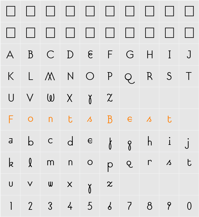 SuburbanLight Character Map