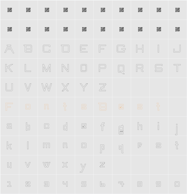 SwingarmYori-ThickHollow Character Map