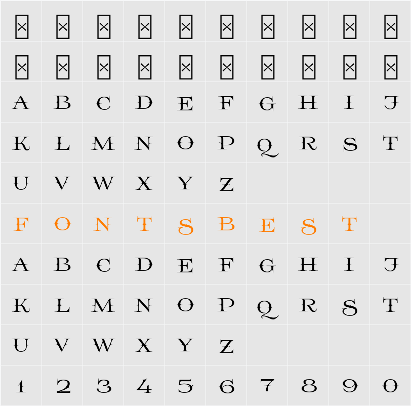 Prida65 Character Map