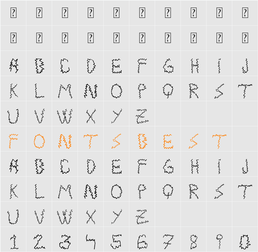 Electrica Salsa Character Map