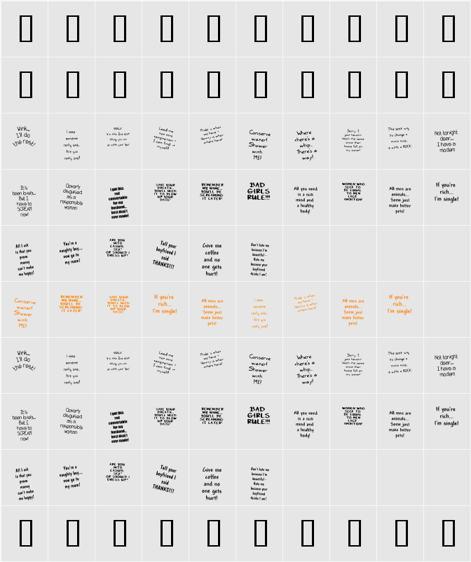 KR Bad Girlz Character Map