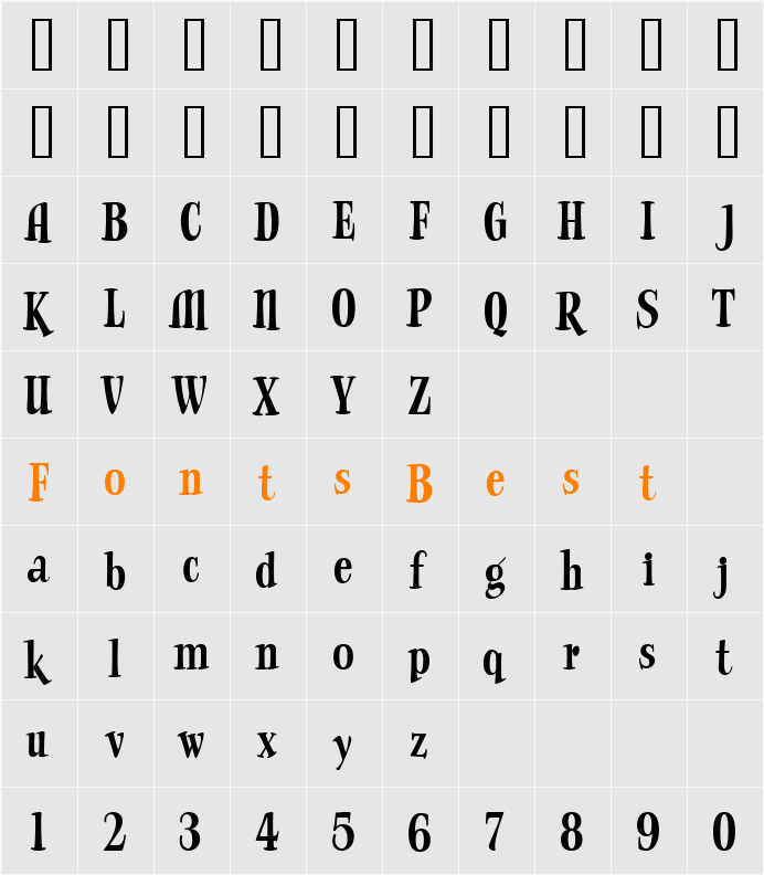 LHF Wade Grotesque EXTRA Character Map