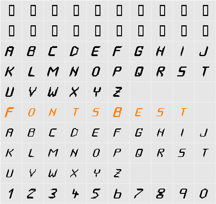 HOUSEPIPES Character Map