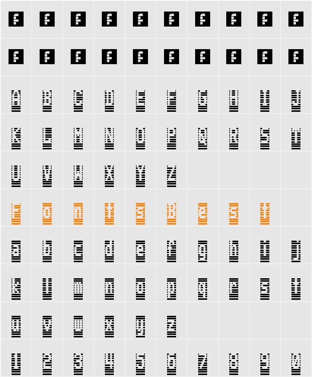WarText Inverse Character Map