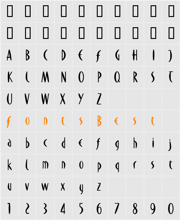 DuMoore Character Map