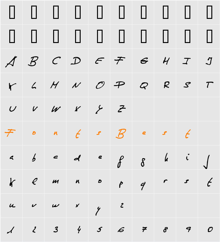 de Manu 1 Character Map