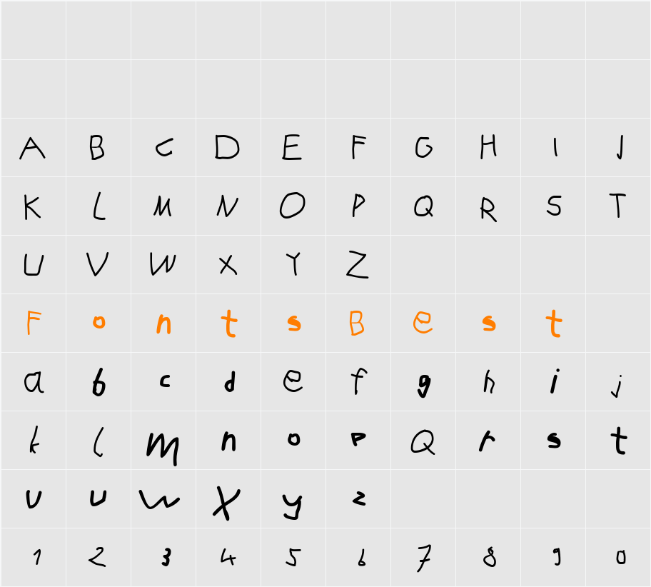 KarlasABCStart Character Map