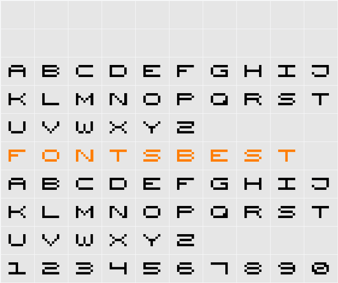Wide Pixel-7 Character Map