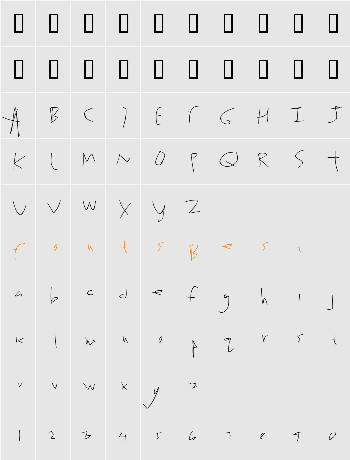 Kwikfont Character Map
