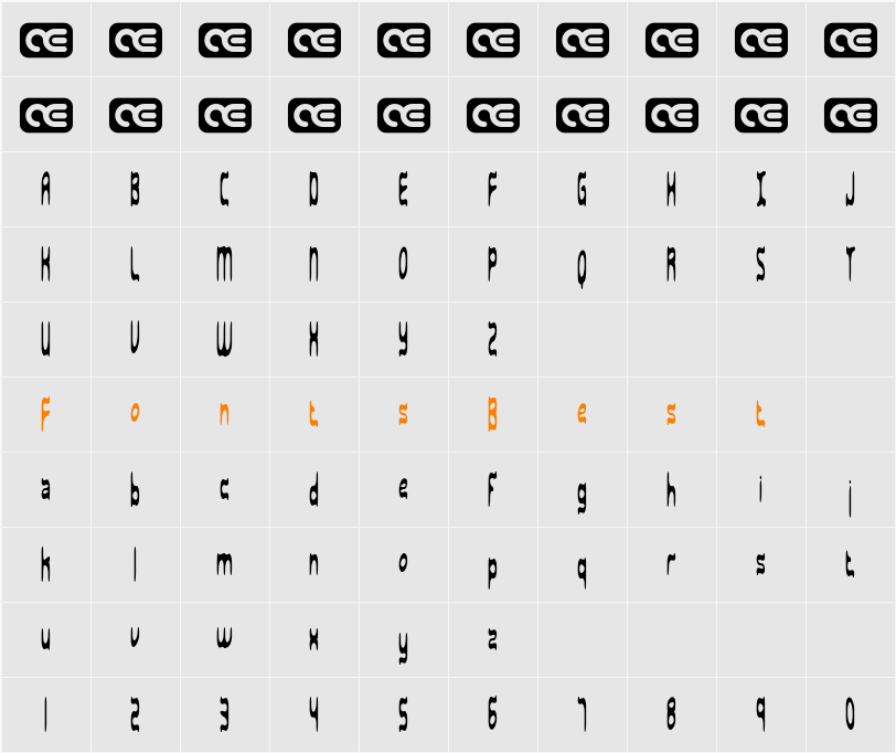 Sarcastic BRK Character Map