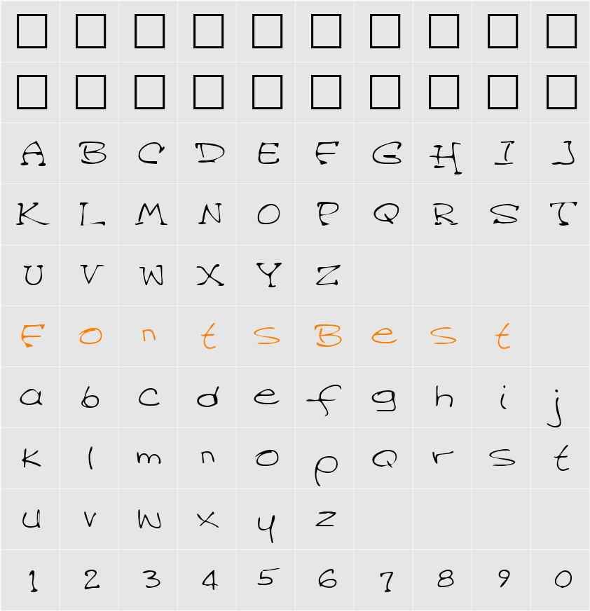 LEHN045 Character Map