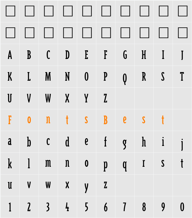 TriplexConSerLining Character Map