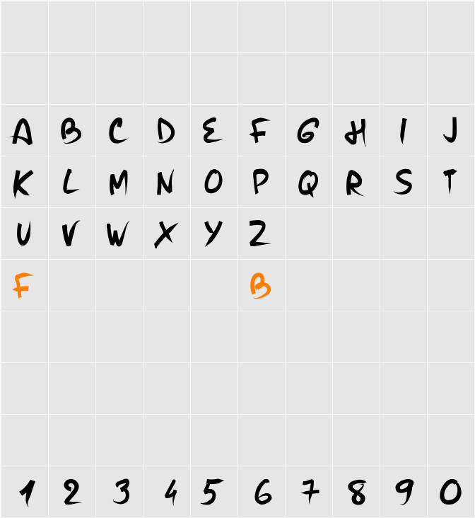 PW Brush Me Character Map