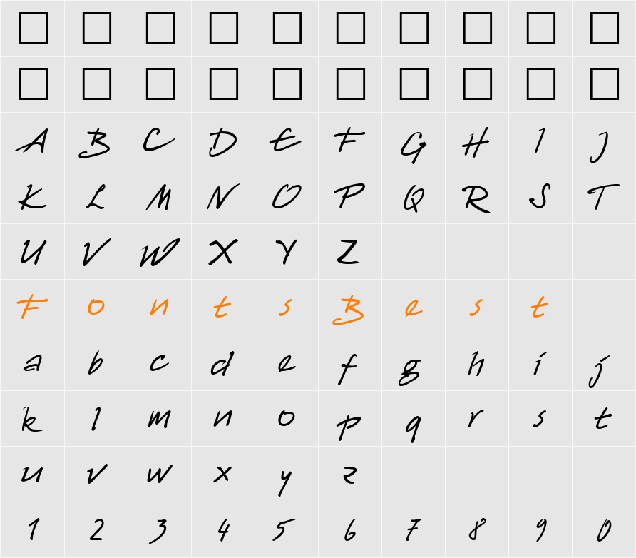 HW Harico DB Character Map