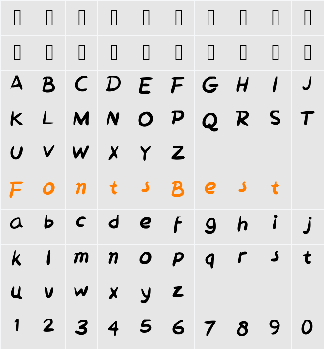 tebal_font Character Map