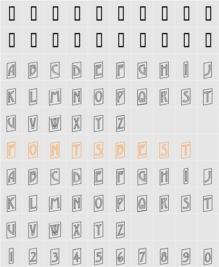 a_ModernoCmOtlUp Character Map