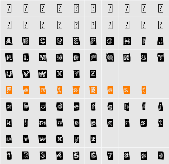 Offset Punk Character Map