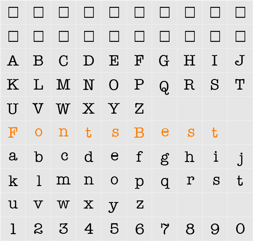 TypeWriterTwo Character Map