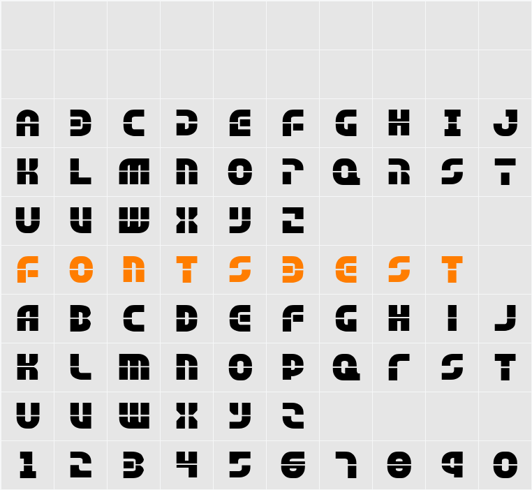 Rebel Command Expanded Character Map