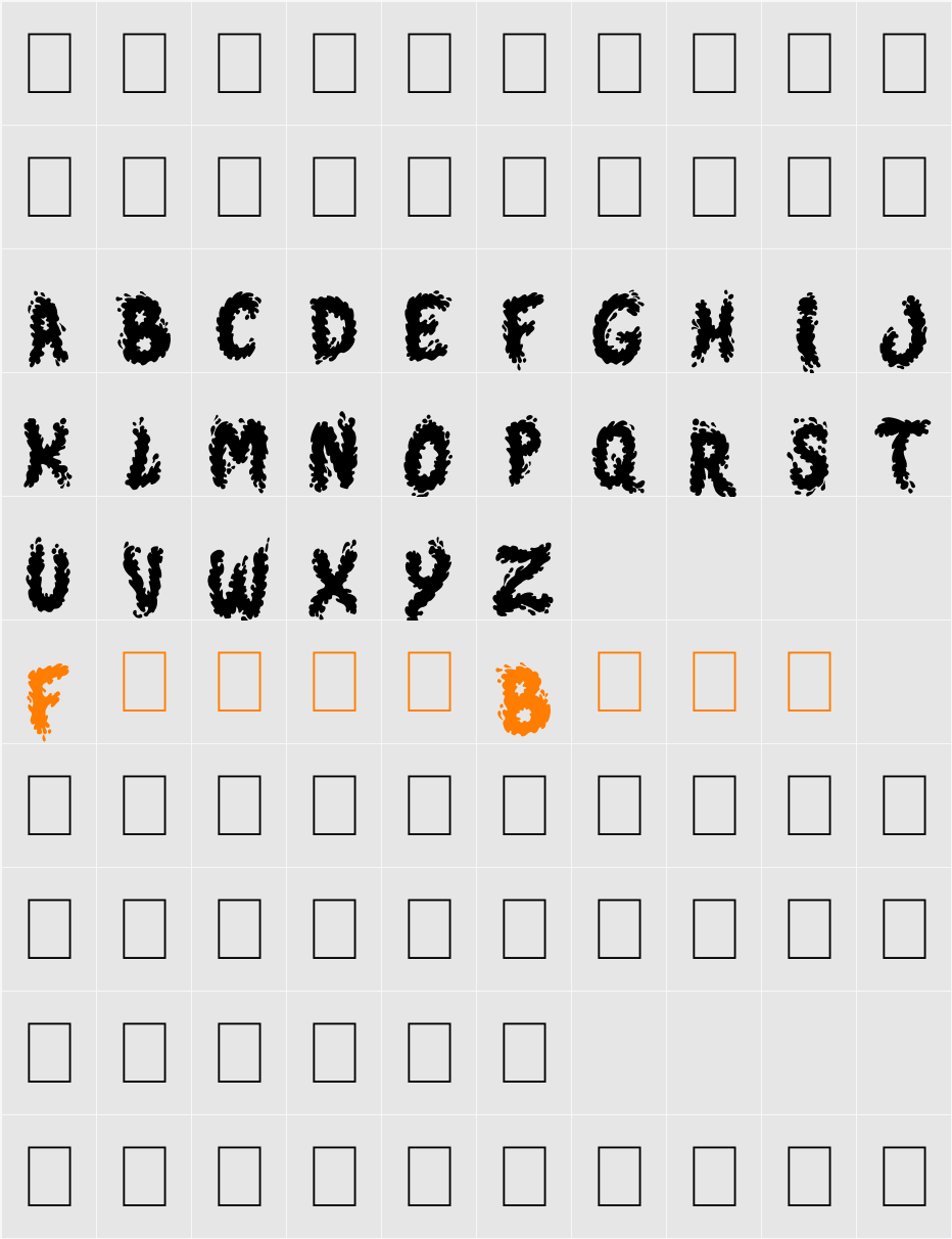 Splash Black Character Map