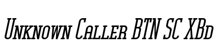 Unknown Caller BTN SC XBd Font Image