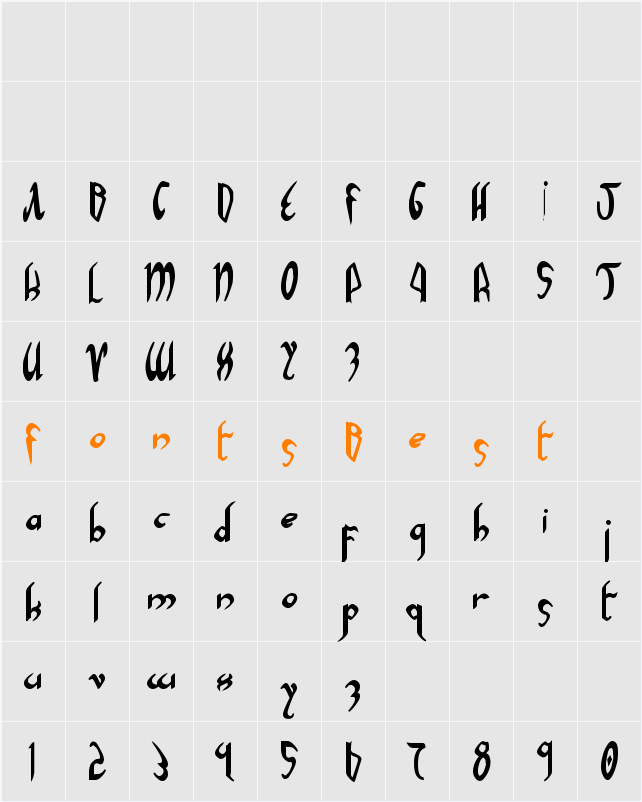 Xaphan Bold Character Map