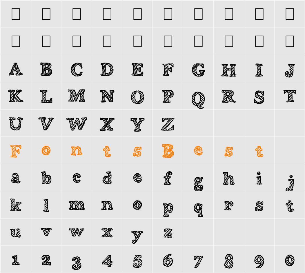 Wobbly Bob Character Map