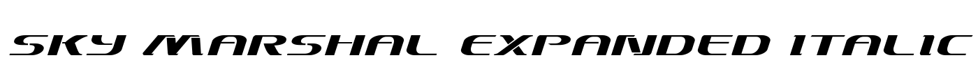 Sky Marshal Expanded Italic Font Image