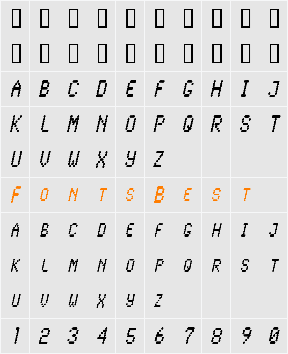 LowtechCondensed Character Map
