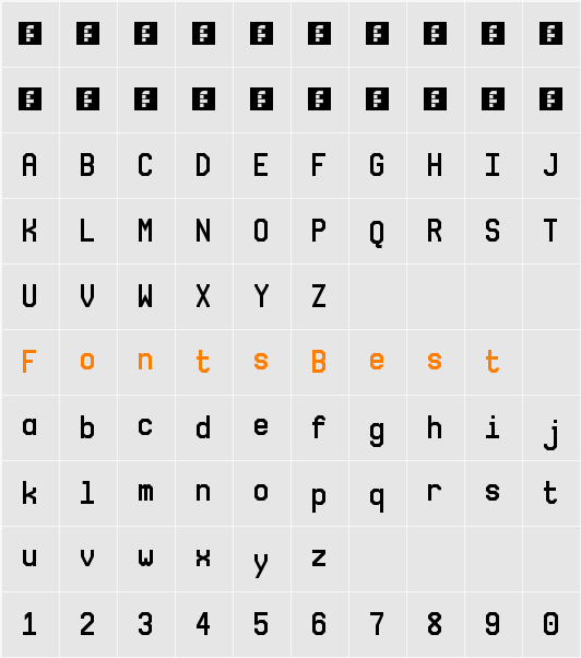 NovaMono Character Map