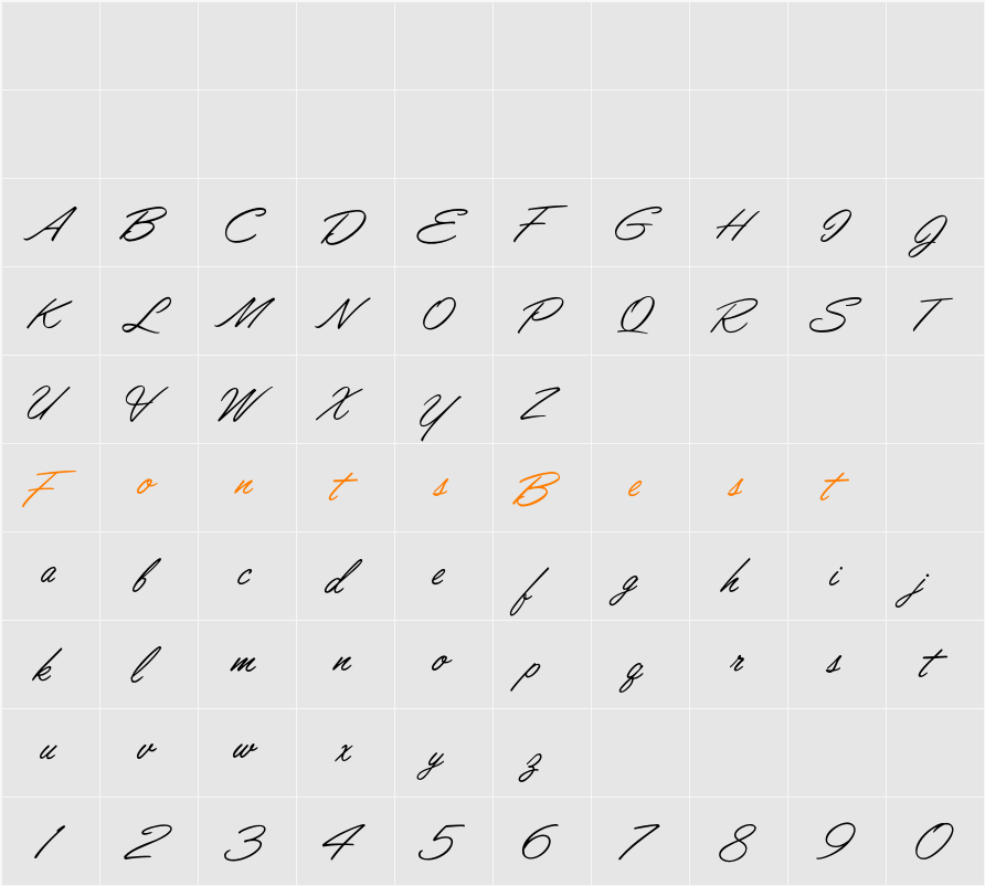 LisbonScript Character Map