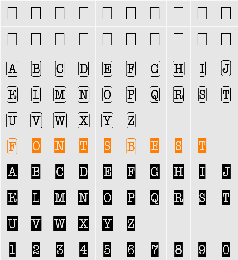 a_OldTyperNrCmCmb3 Character Map