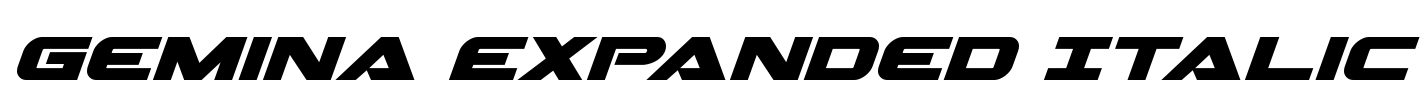 Gemina Expanded Italic Font Image