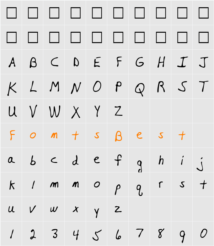 HershelsHand Character Map