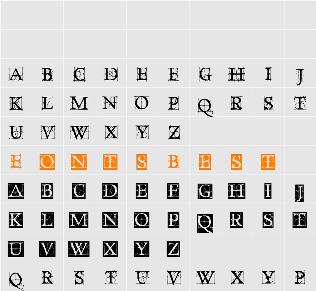 OldConstructedCaps Character Map