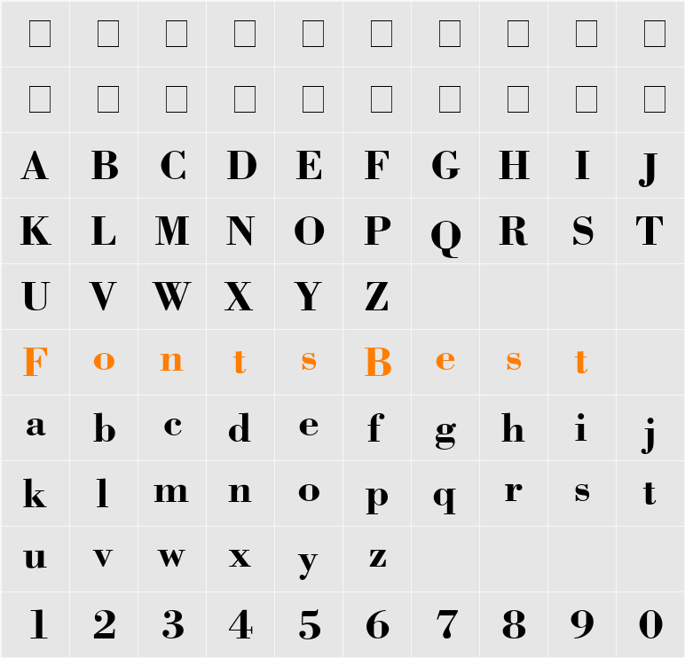Bodoni SSi Character Map