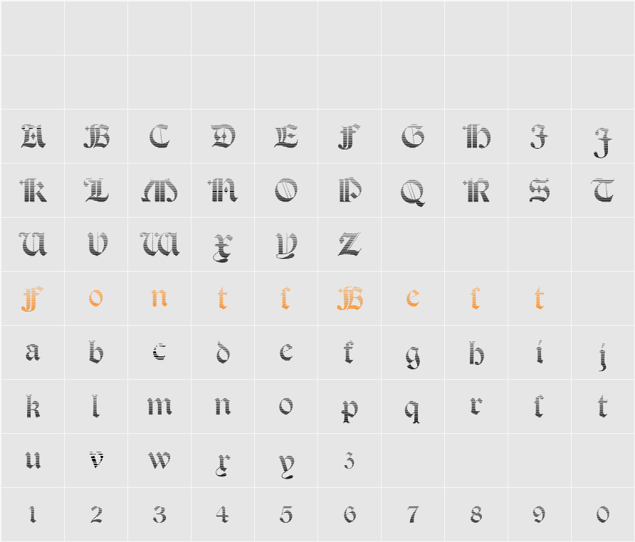 Salterio Gradient Character Map