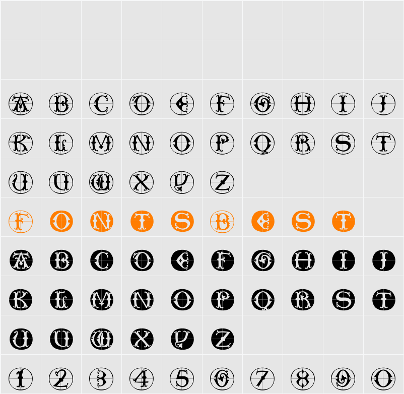 ToscanButtons Character Map