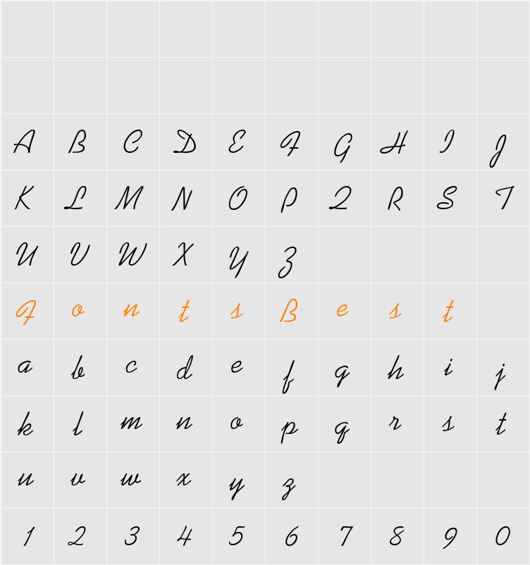 Sanaa Script Character Map