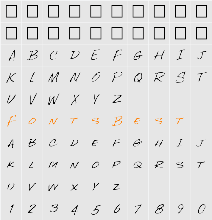 Rocky Character Map