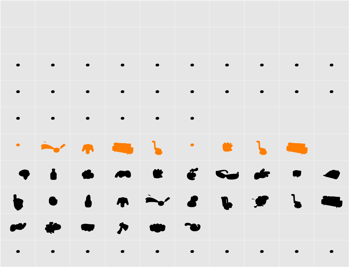 SaunaDingbats-Background Character Map