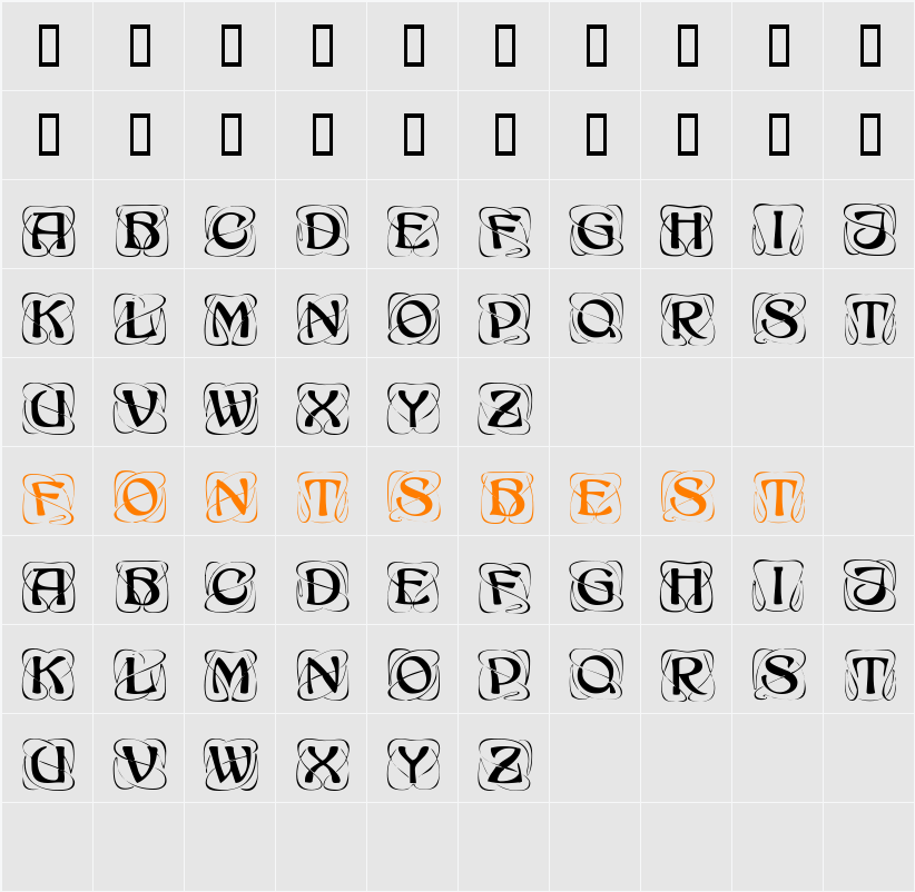 DesignerTitlingCaps Character Map