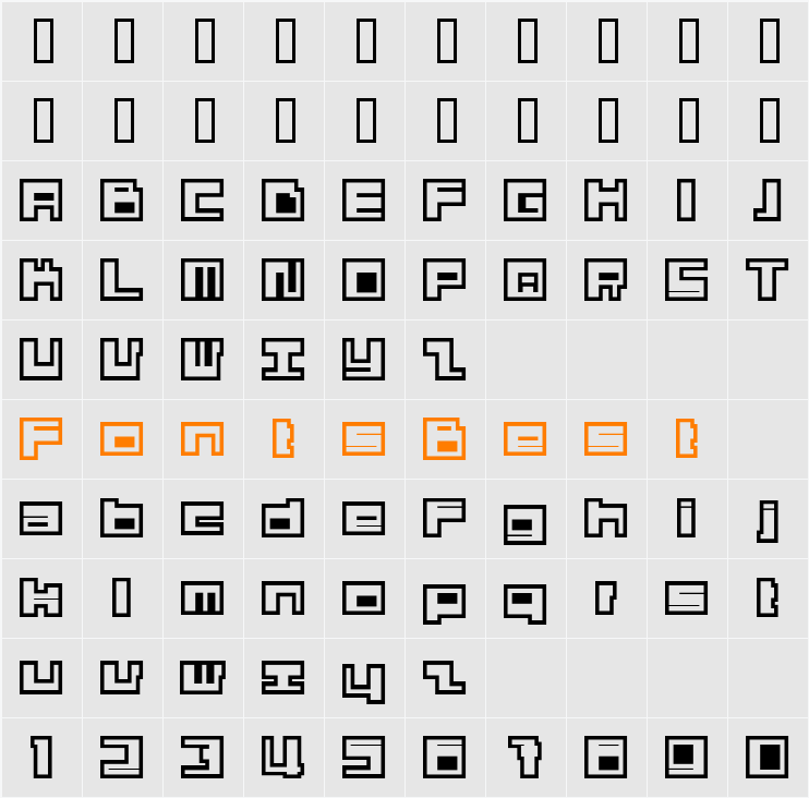 Limbex Character Map