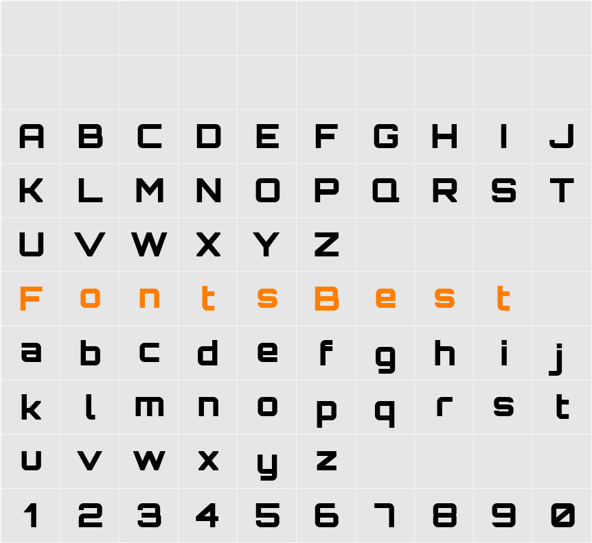 Orbitron Character Map