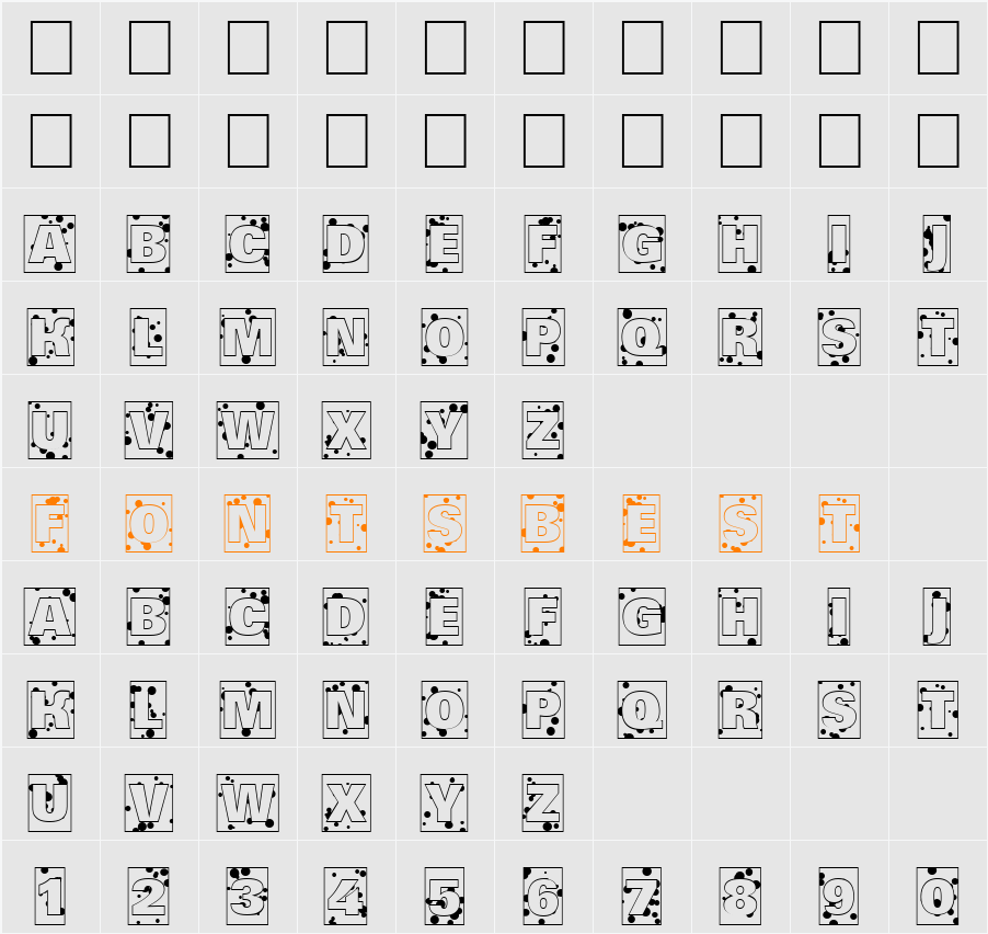 a_GroticTitulCmDr Character Map