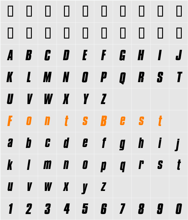 Compacta ICG Character Map