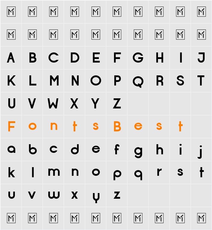 Opificio Character Map