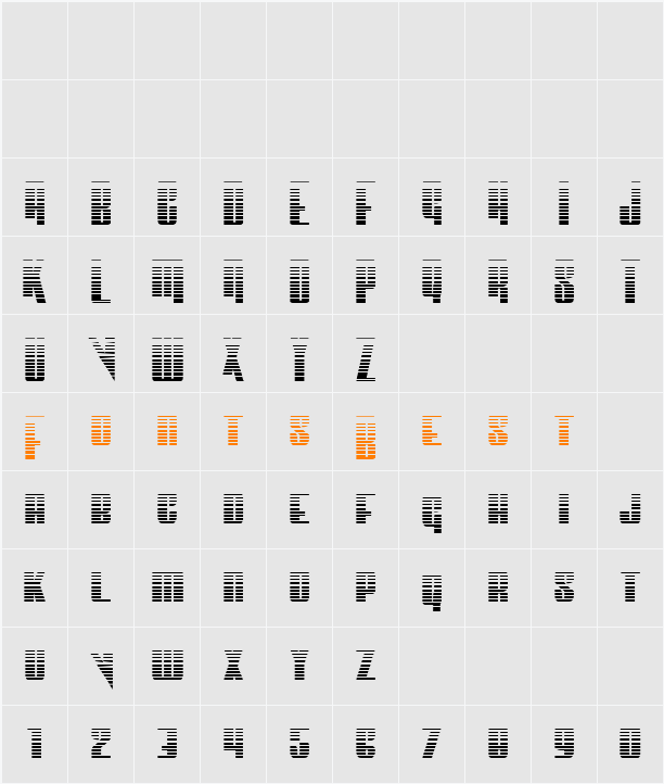 Vindicator Gradient Character Map