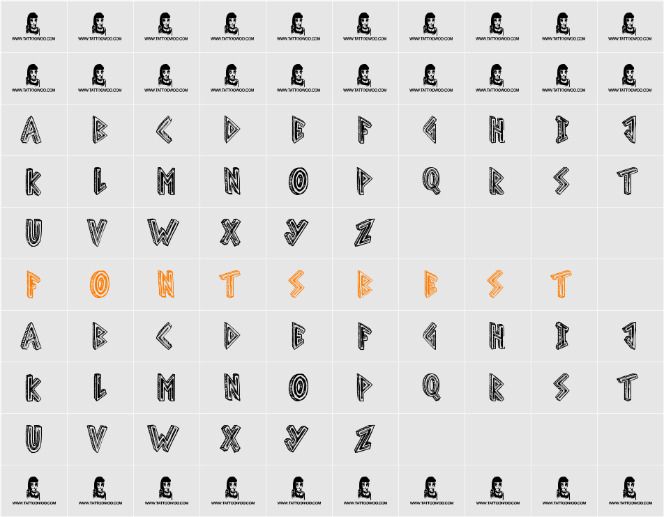 Scribble Table Character Map