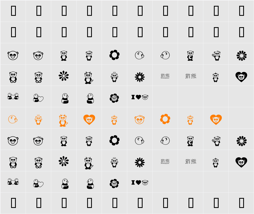 Pandamonium Character Map